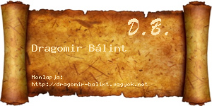 Dragomir Bálint névjegykártya